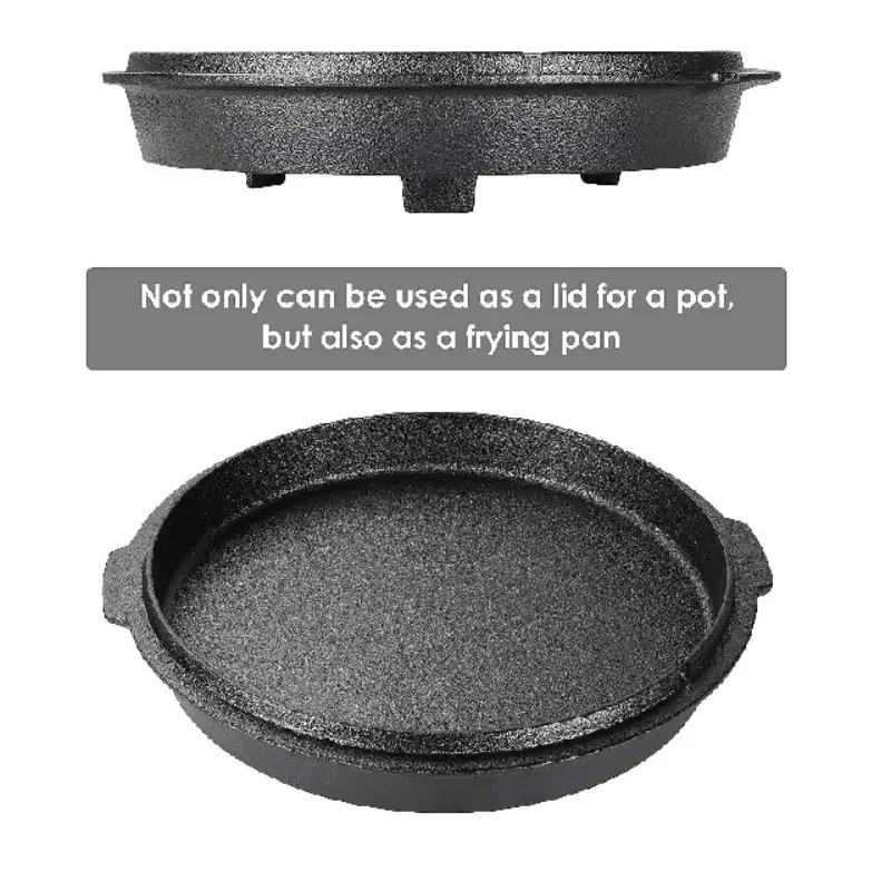 Cast Iron Multifunction Portable Cookware, Dutch Oven, Outdoor Camping Pot, Their Soup Must, Picnic Pot, 5/12 Quart