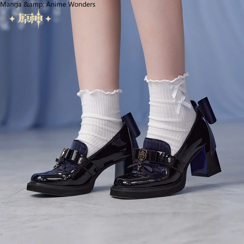

Official Genshin Impact Furina Theme Impression Series Mid heel patchwork loafers Girl's Gift Cosplay Anime