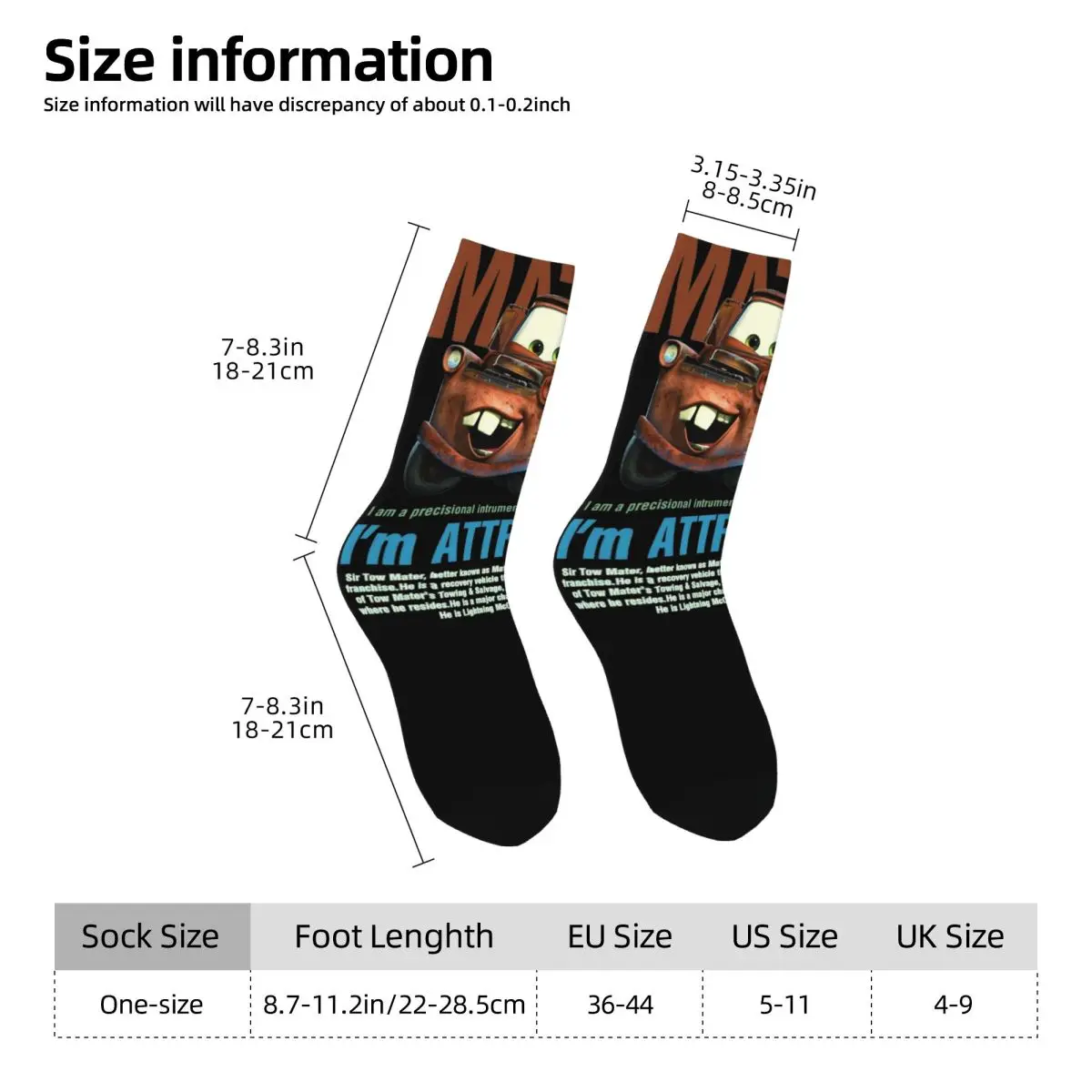 Mater Cars Stockings Graphic Harajuku Socks Autumn Anti Skid Socks Unisex Men Running Sports Warm Soft Socks