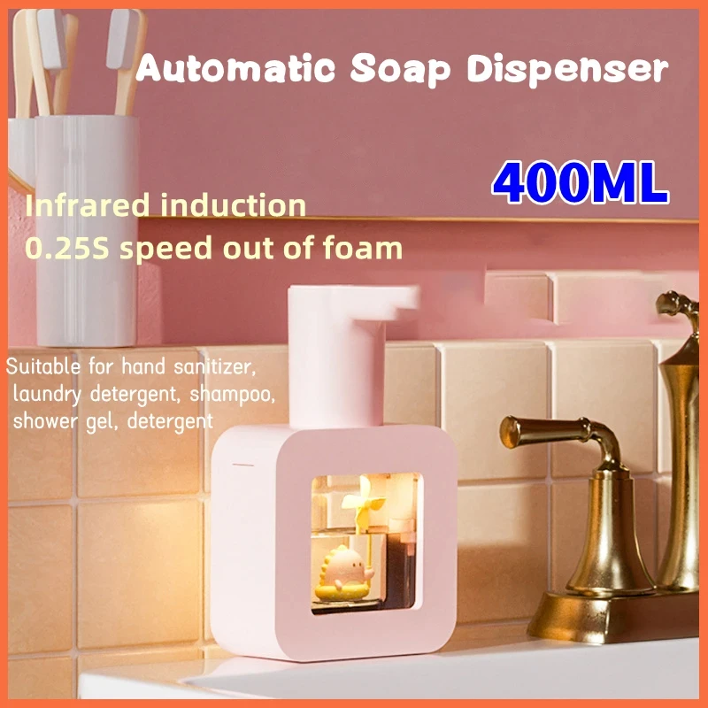 New Automatic Soap Dispenser Cute Pet Contact Free Hand Sanitizer USB Charging 400ml Liquid Dispensers Wash Handtizer Personal