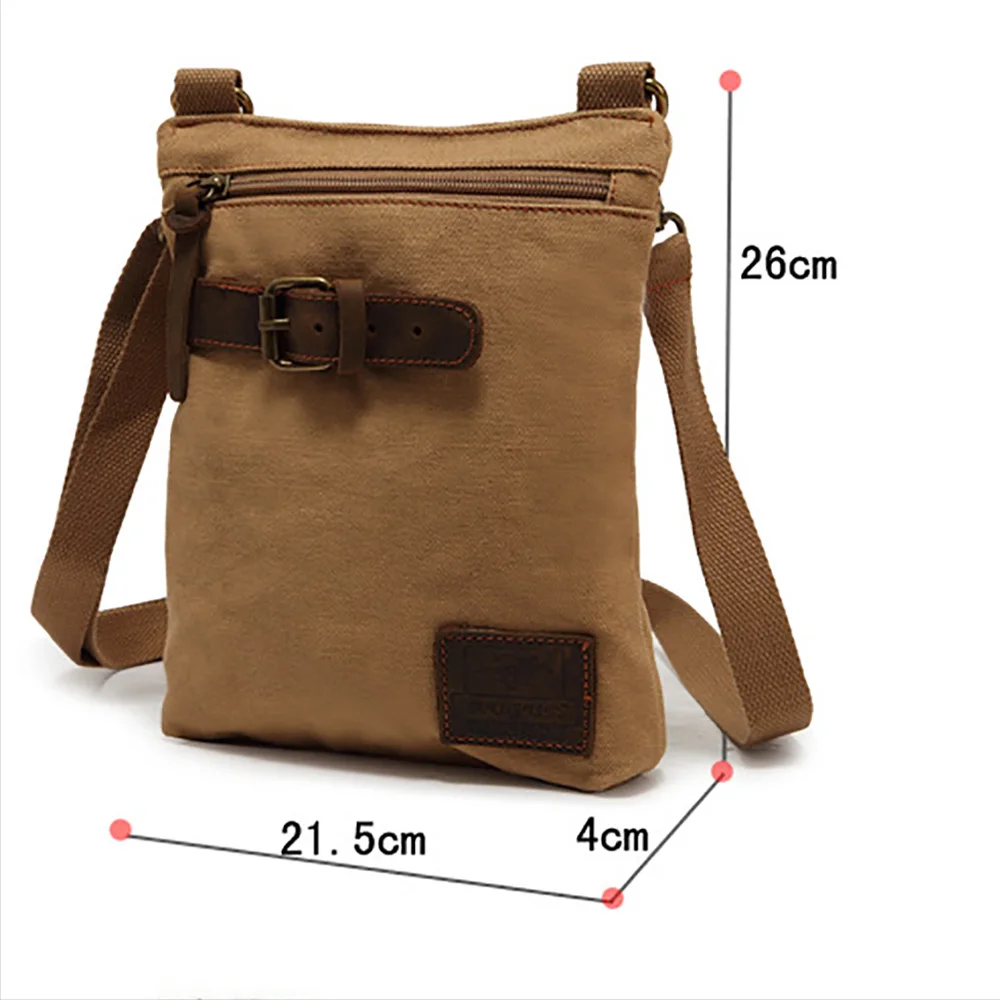 Bolso bandolera de lona informal para hombre, bandolera pequeña