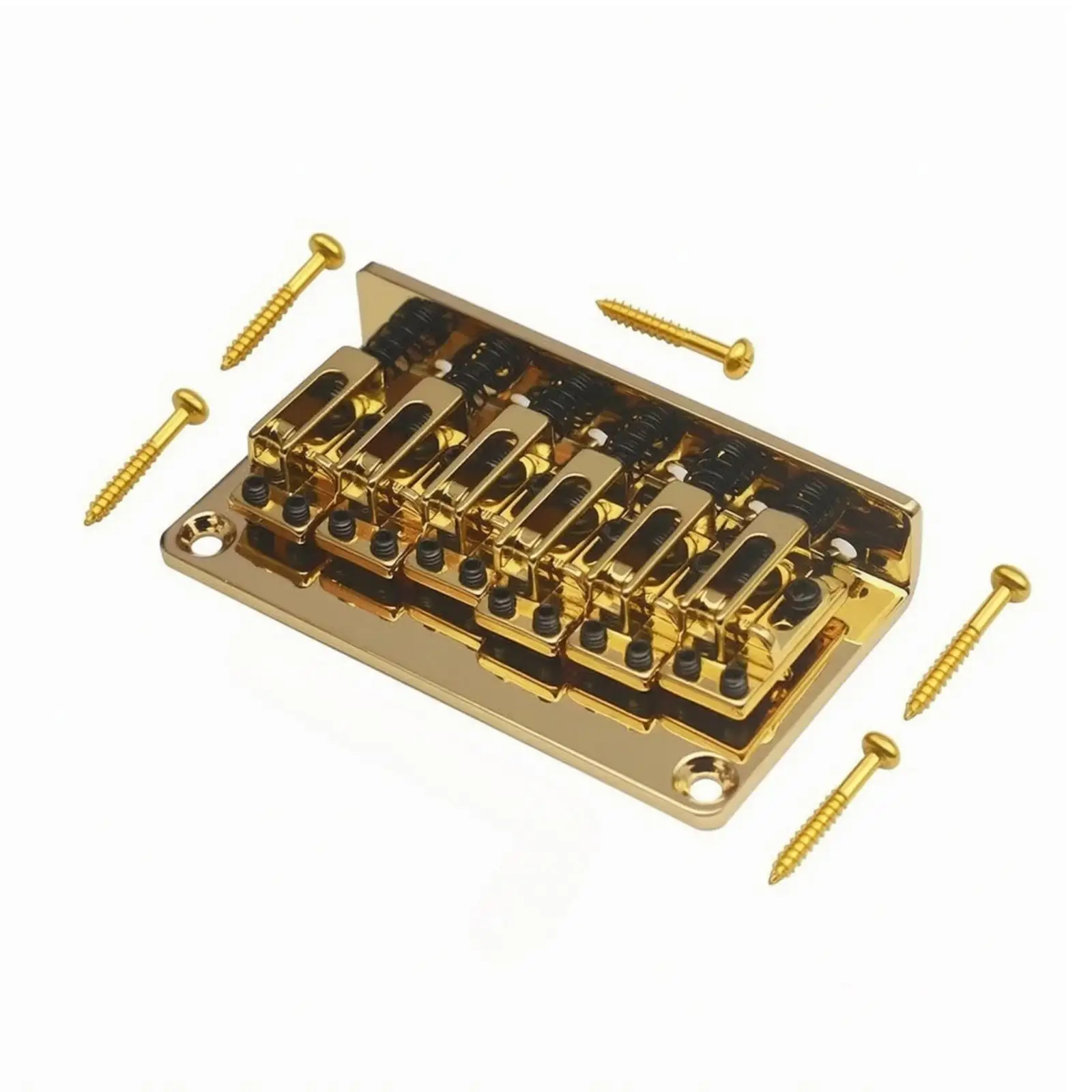 Electric Guitar Fixed Bridge Metal Construction with Adjustable Saddles Double Routing Support for Bottom and Rear Stringing