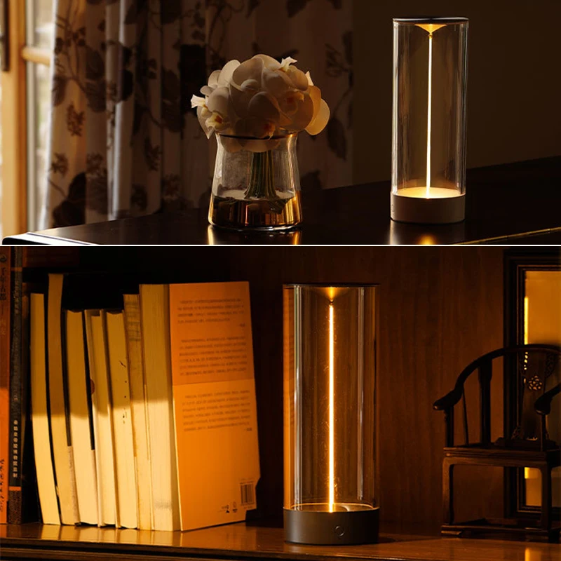 AUGE Mini Minimalist Table Lamp Cordless LED Desk Lamp Rechargeable Modern Night Lights Portable Nightstand Lamps for Bedroom image 4