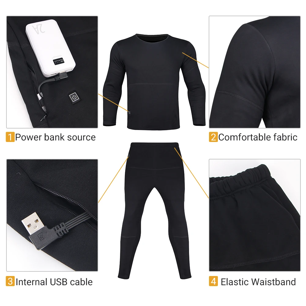 28 Areas Heated Jacket For Women And Men Thermal Heated Underwear USB Electric Heating Clothing Undershirt Ski Suit Winter Vest