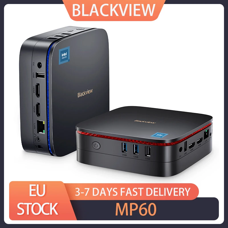 Blackview MP60 Mini PC Intel N95 4 Cores Up to 3.4GHz 16GB RAM 1TB SSD 4K 60Hz Dual Screen Display 2.4/5GHz WiFi Bluetooth 4.2