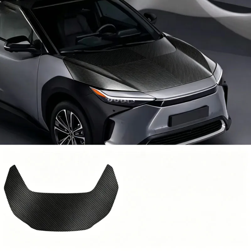 For Toyota BZ4X 2023 2024 2025 Carbon Fiber Pattern TPU Car Paint Protection Film Engine Hood Bonnet Trim Sticker Anti-scratch