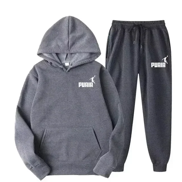 

2026 Fashion Spring and Autumn Men's sportswear sweatshirt + Trousers two-piece set, outdoor men's and women's sweatshirt set