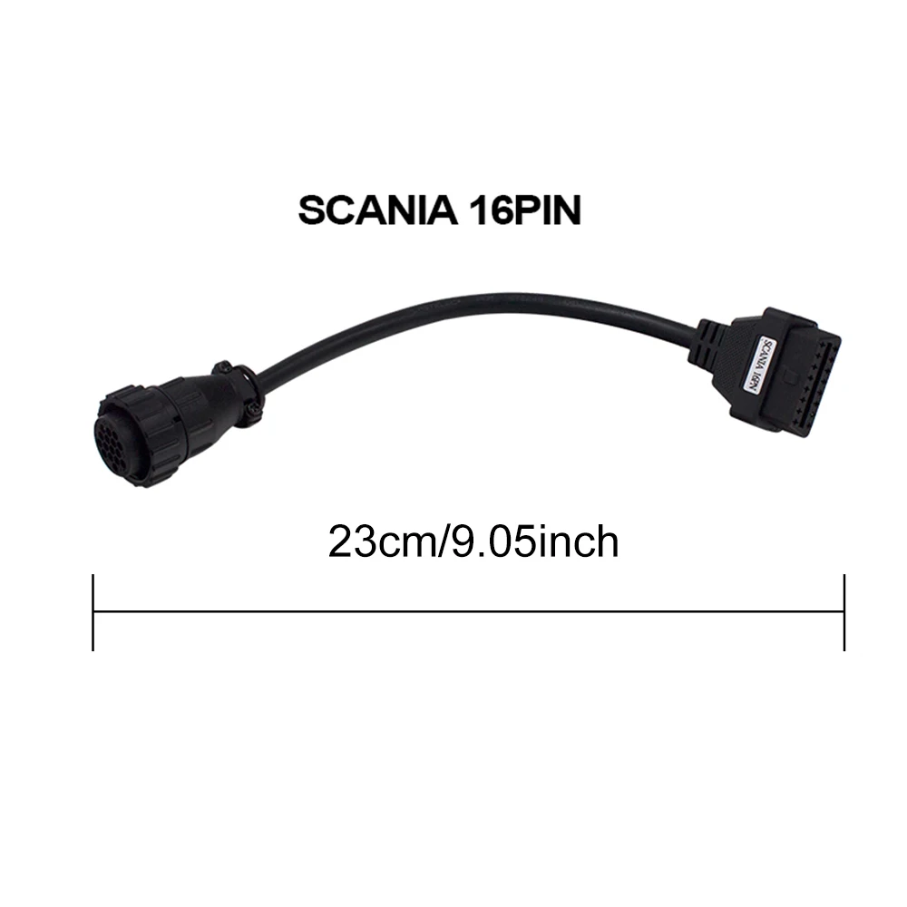 Truck OBD2 16pin Female OBD Extension Cable For SCANIA Truck 16 Pin Male OBD2 Connector Suitable Scanner Diagnostic Tool