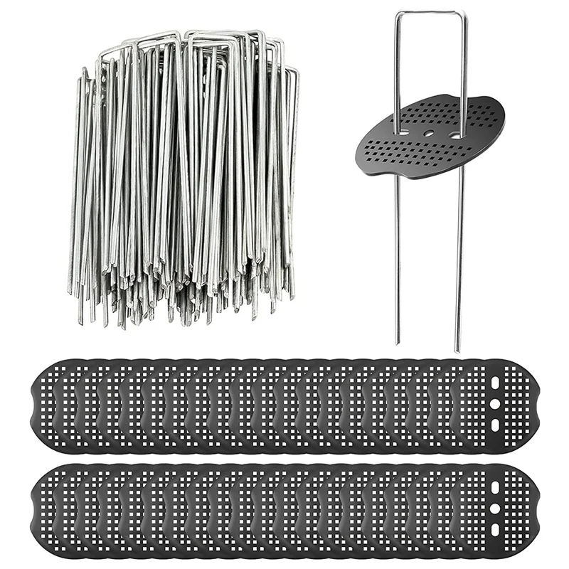 U-Shaped Garden Pegs 80 Pcs Membrane Pegs 6 Inch Garden Landscape Staples 3Mm Thick Ground Pegs For Securing Weed