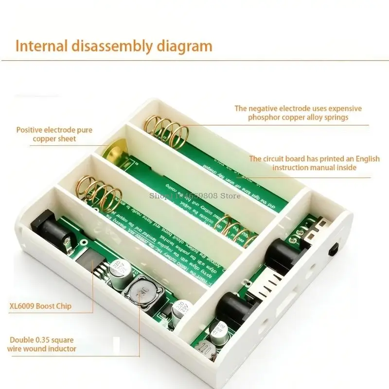 Durability Battery Enclosure Case For 3 Slot 18650 Cells Featuring 12V 9V 5V DC5521 Output Port Battery Holder
