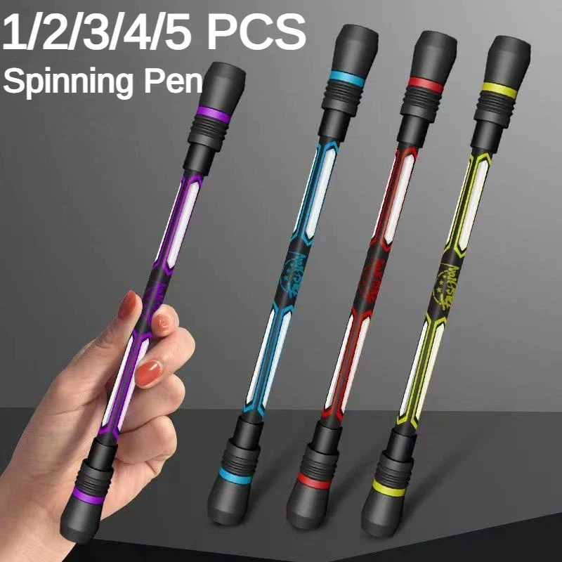

5/2/1PCS Creative Spinning Pen Spinner Toy Stress Relieve Rotating Gel Pens Anti-slip Hand Spinner School Supplies Stationery