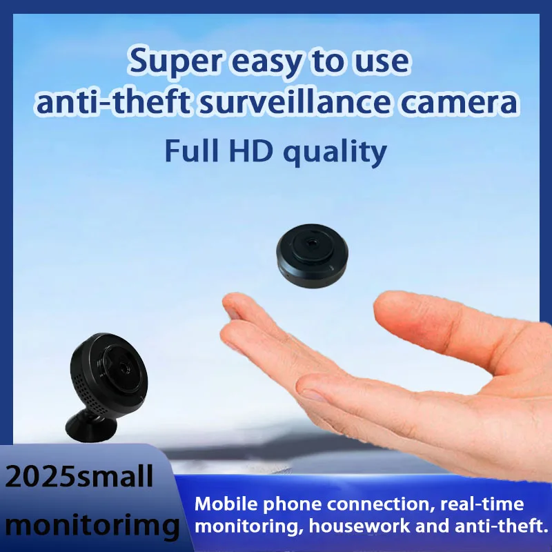 كاميرا مراقبة مدمجة عالية الدقة للاستخدام المنزلي من العلامة التجارية D مناسبة لمراقبة الحيوانات الأليفة والمركبات، كاميرا صغيرة لاسلكية مع بطارية USB قابلة لإعادة الشحن، اتصال Wi-Fi، رؤية ليلية بالأشعة تحت الحمراء، كشف الحركة، كاميرا صغيرة لاسلكية غير مخفية #1