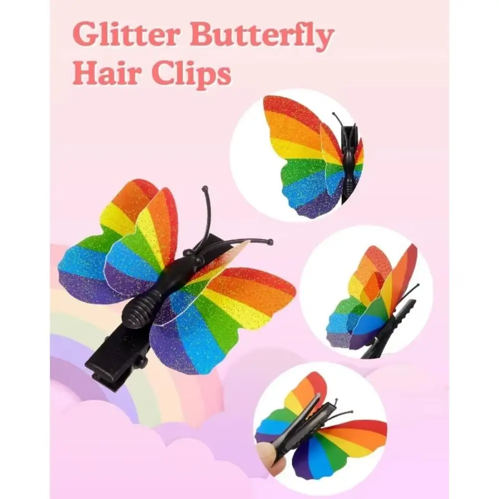 10Pcs/Set 3D Butterfly Hair Clip Portable Handmade Butterfly Hair Accessory Decorative Colorful Butterfly Headpiece