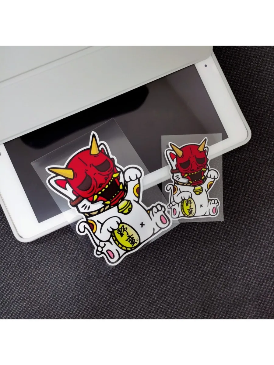 AliExpress NONE 1PC Lucky Cat Oni Mask Waterproof Vinyl Stickers For Car Motorcycle Helmet Laptop Bike Decor Decal