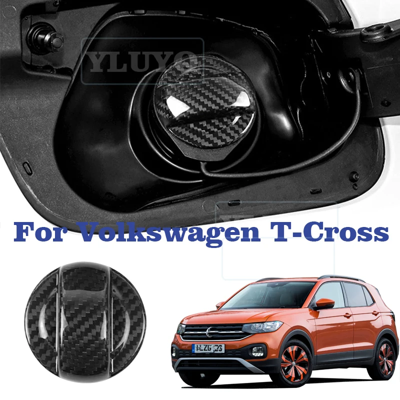 

Real Hard Carbon Fiber For Volkswagen T-Cross Tiguan Touron Touareg Magotan Car inner Fuel Tank Cover Accessories Stickers