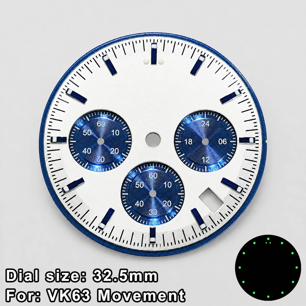 Customized Logo VK63 Dial 32.5MM VK63 Dials For 32.5MM VK63 Watch Dials Custom Logo VK63 Dial DIY VK63 Watch Dial Accessories