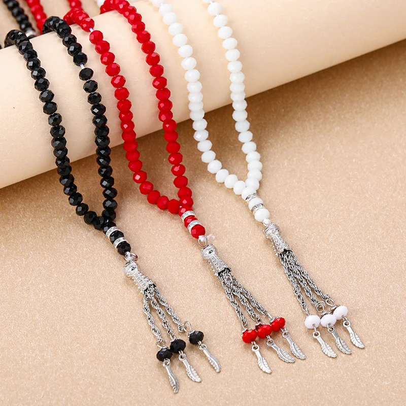 Fashionable Long Colored Muslim Prayer Beads Prayer Beads Bracelets Religious Tokens Unisex Religious Long Tassel Jewelry Gifts