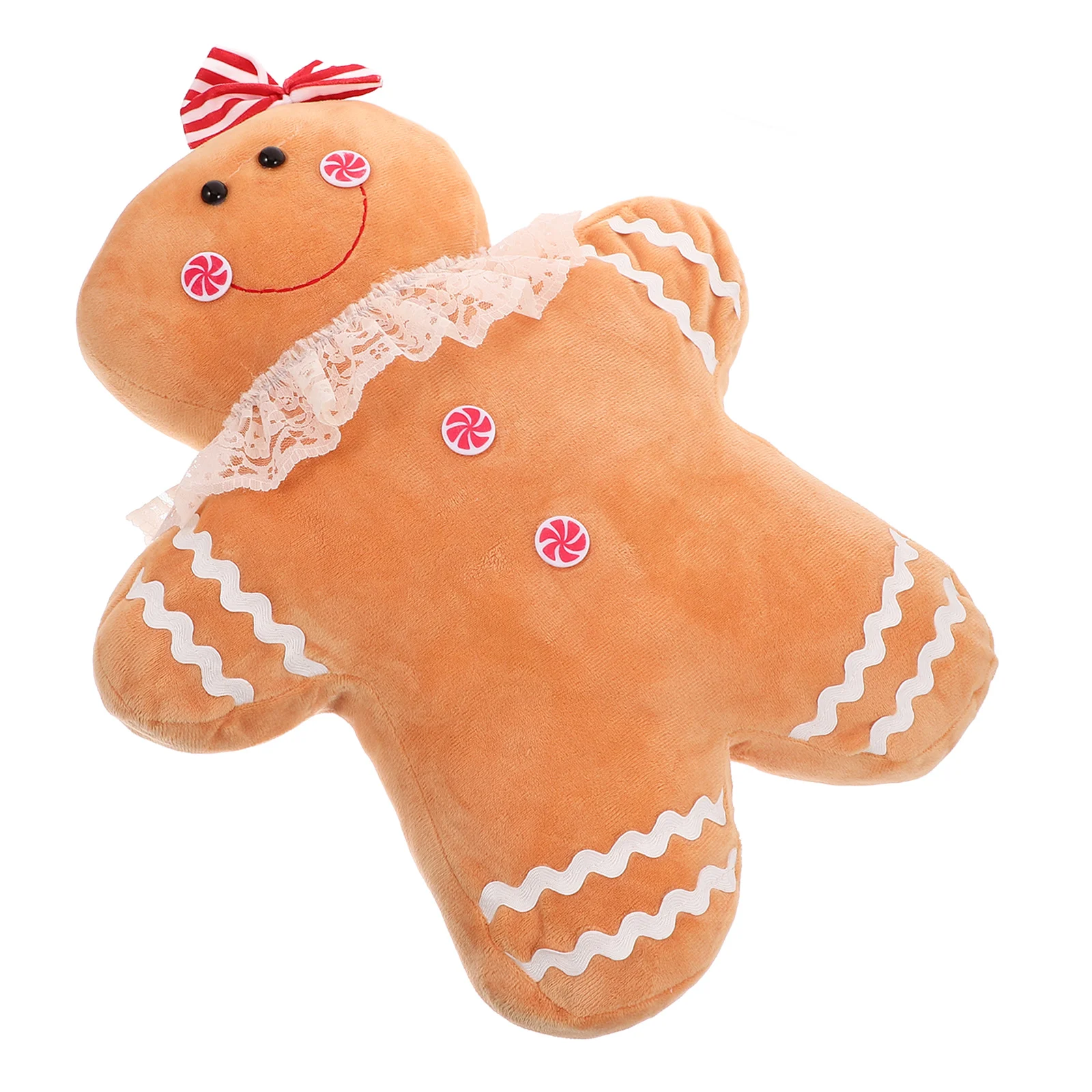 

Christmas Gingerbread Man Pillow Cute Cartoon Soft Stuffed Cushion for Sofa Bedroom Holiday Decor Gift for Kids