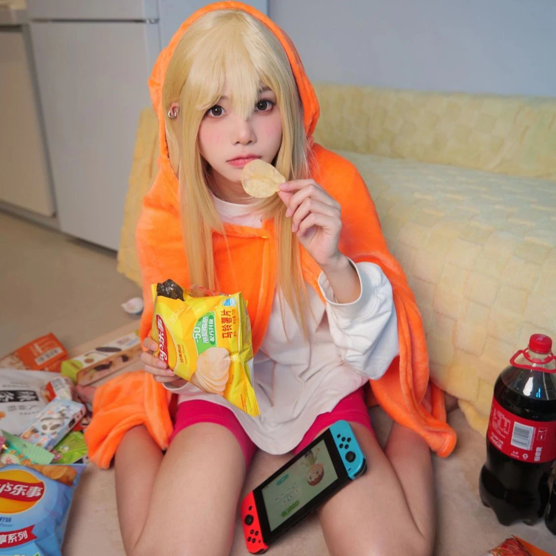 هيموتو!!!! أنيمي Umaru Chan Doma Umaru تأثيري حلي ، عباءة الفانيلا ، غطاء رأس ناعم ، بطانية هالوين