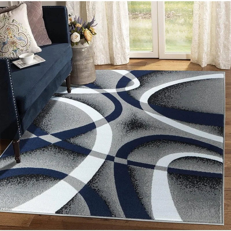 

Area Rug Door Mat Modern Swirls Carpet Bedroom Living Room Contemporary Dining Accent Sevilla Collection