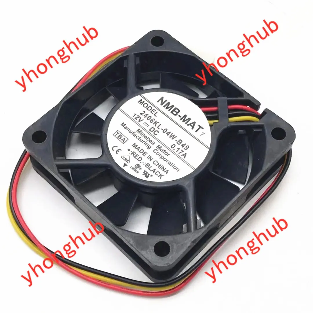 

NMB-MAT 2406KL-04W-B49 TBA Server Cooling Fan DC 12V 0.17A 60x60x15mm 3-Wire