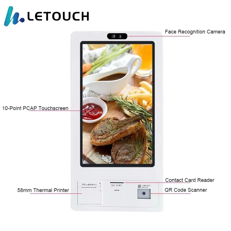 

Ordering Machine Self-service Kiosk for Restaurant Customizable LED Touchscreen Self-Service Ordering Terminal for Restaurants