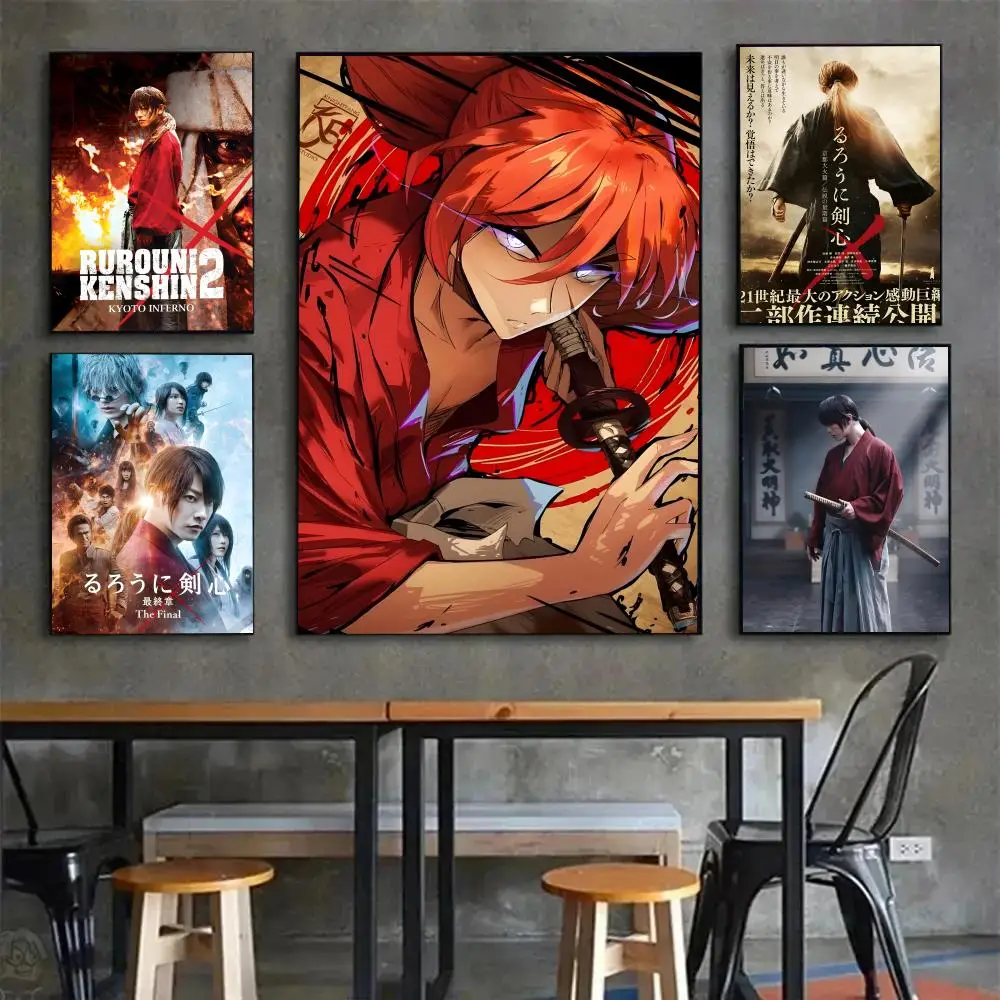 Anime R-Rurouni Kenshin Poster Poster Painting Wall Art Mural for Living Room Home Decor and Gifts