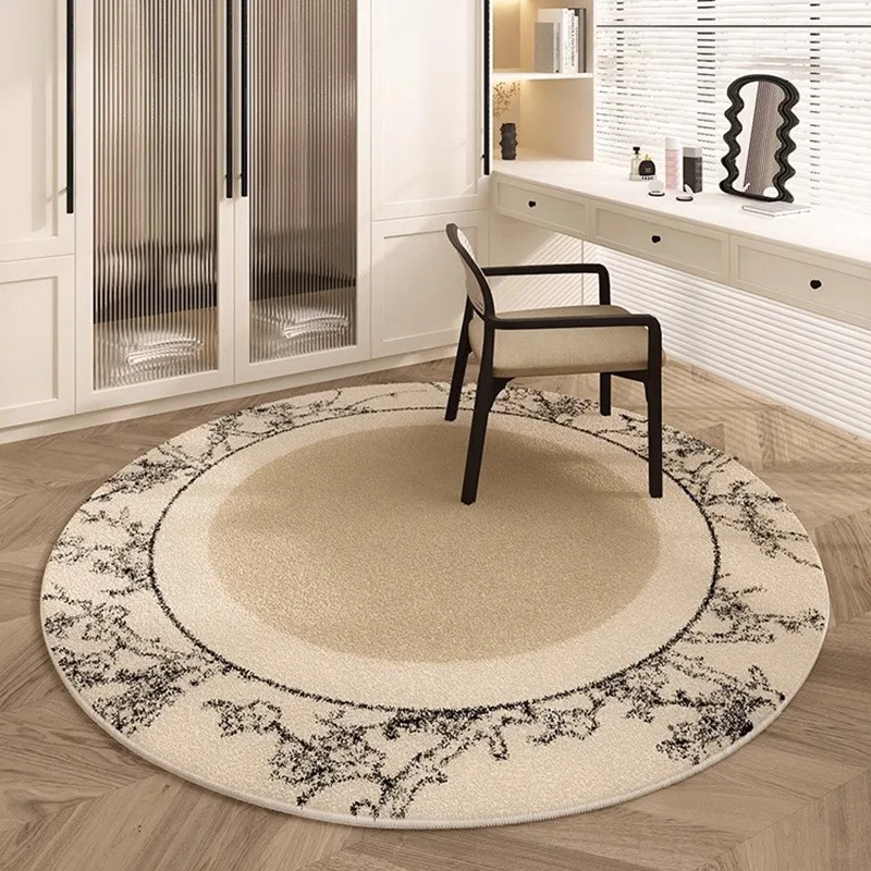 

Round French INS Style Living Room Carpets Fashionable Geometric Pattern Bedroom Rug Home Decoration Sofa Coffee Table Mat Tapis