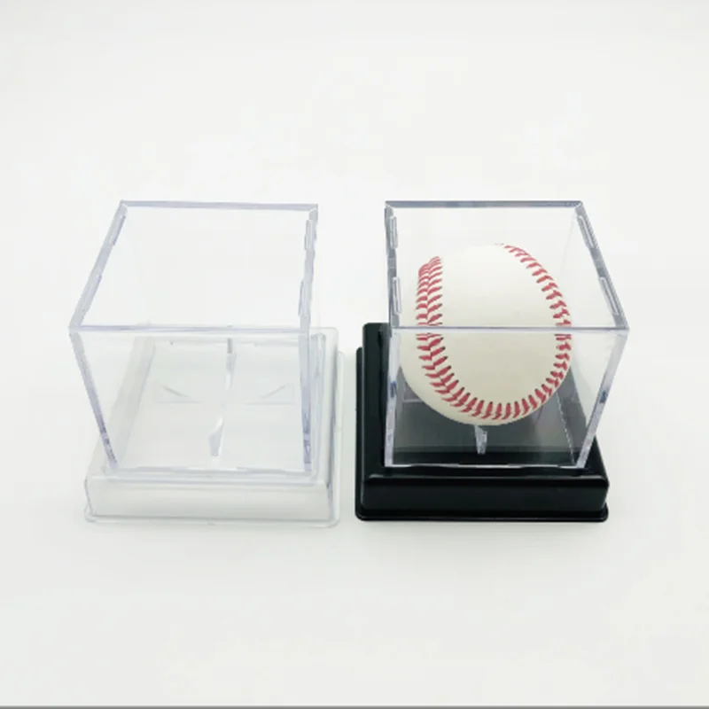 Carcasa protectora de béisbol, caja de exhibición de béisbol transparente de acrílico con base de colección, a prueba de polvo, a prueba de humedad,