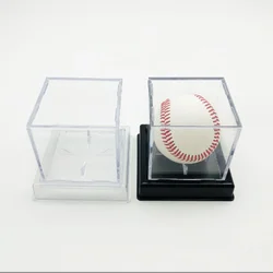 Carcasa protectora de béisbol, caja de exhibición de béisbol transparente de acrílico con base de colección, a prueba de polvo, a prueba de humedad, bo