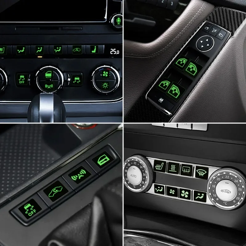 Luminous Rocker Switch Label PVC Car Sticker Truck Instrument Circuit Panel Decal Decoration Car Styling Accessories Marine Boat