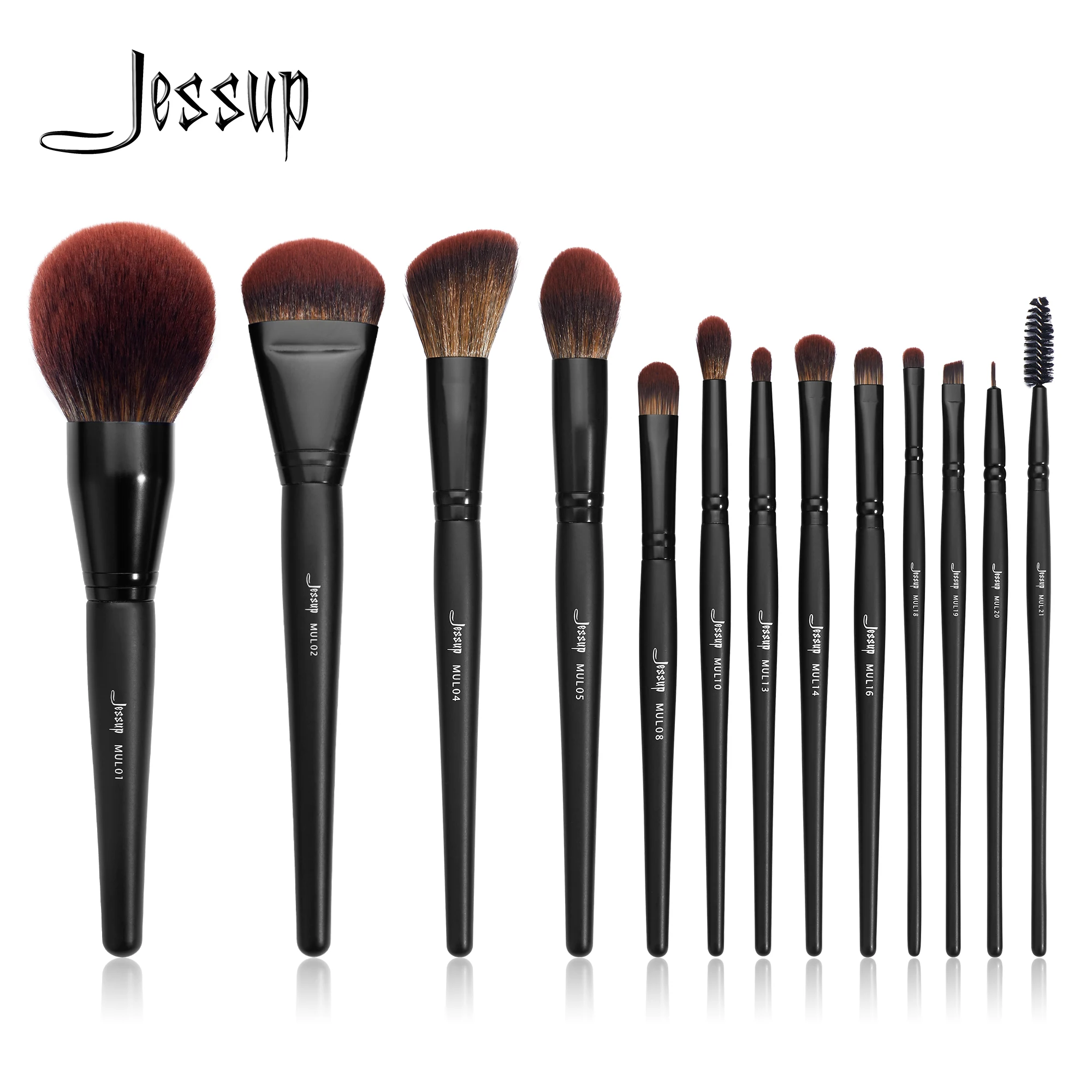 Jessup Makeup Brush 10-14pc Makeup Brushes set Premium Synthetic Big Powder Foundation Concealer Eyeshadow Eyeliner Spoolie T300