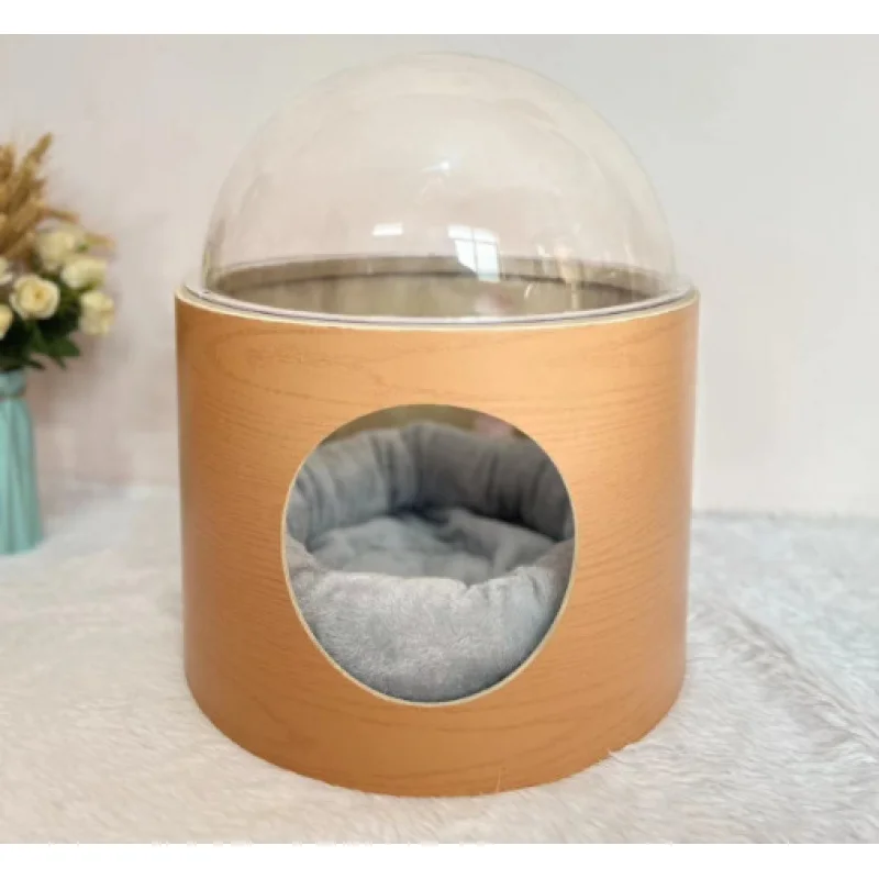 

Multifunctional All-in-one Cat House Transparent Dome Cozy Cat Bed Indoor Cat Scratching Post Climbing Frame Pet Supplies for Ca