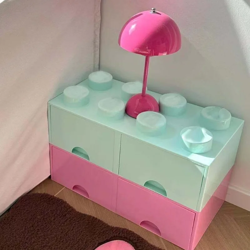 

Building block storage box high value cute bedroom female matching drawer
