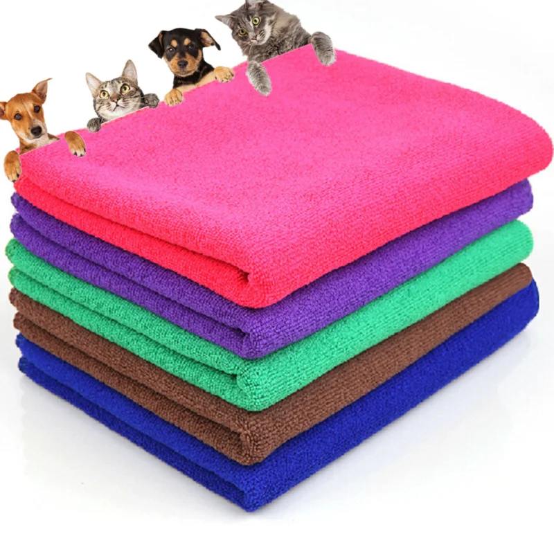 New Solid Dry Hair Towels Pet Supply Fast Drying Grooming Microfiber Towel Blanket for Pet Dog Cat Random Colors Pets Acessorios