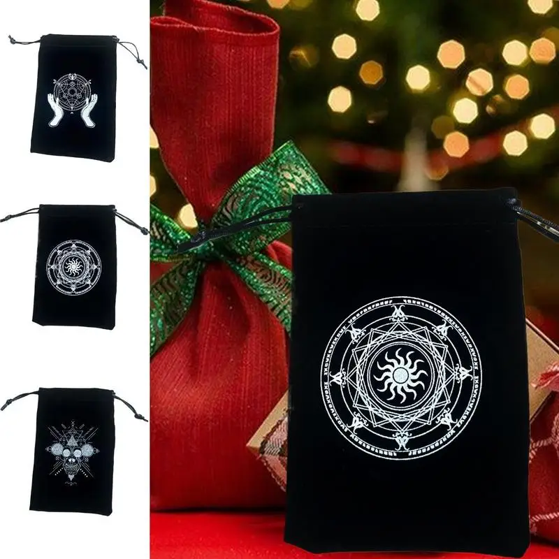 new Tarot Card Bag Velvet  Drawstring Jewelry Pouch Gift Bags Oracle Cards case Portable Bundle Pocket for Kids Adults