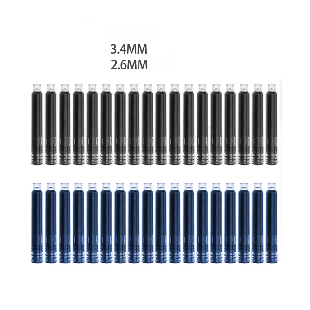 Caneta-tinteiro Recargas de Tinta, Caneta-tinteiro, Artigos de papelaria, 2.6mm, 3.4mm de diâmetro, internacional, 51Pcs