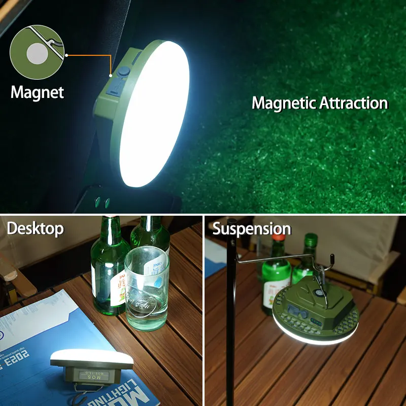 مصباح MOSLIGHTING-مصباح قوي قابل لإعادة الشحن ، فانوس تخييم ، مغناطيس ، ضوء قوي ، مصباح خيمة محمول ، مصباح LED للعمل ، مصباح يدوي