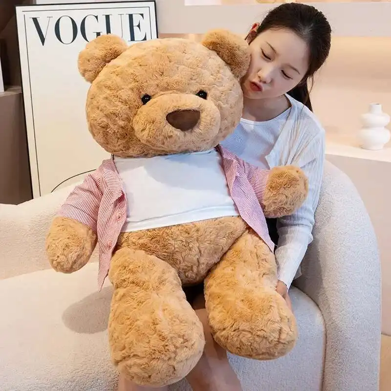 Lustige Bär tragen Hemd insgesamt Puppe Plüschtier süße Umarmung Bär Puppe Geburtstagsgeschenk Kissen Home Wohnzimmer Schlafzimmer Dekor 40/60 cm