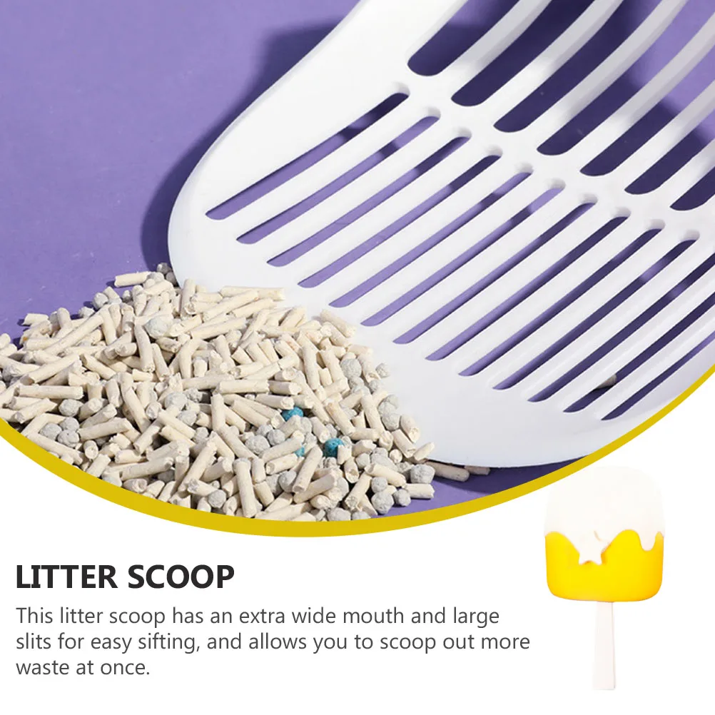 

1 set Pet Cat Litter Scoop Cleaning Tool With Holder Large High-Grade Pp Non-Rust Durable Smooth Surface Easy Wipe Rinse
