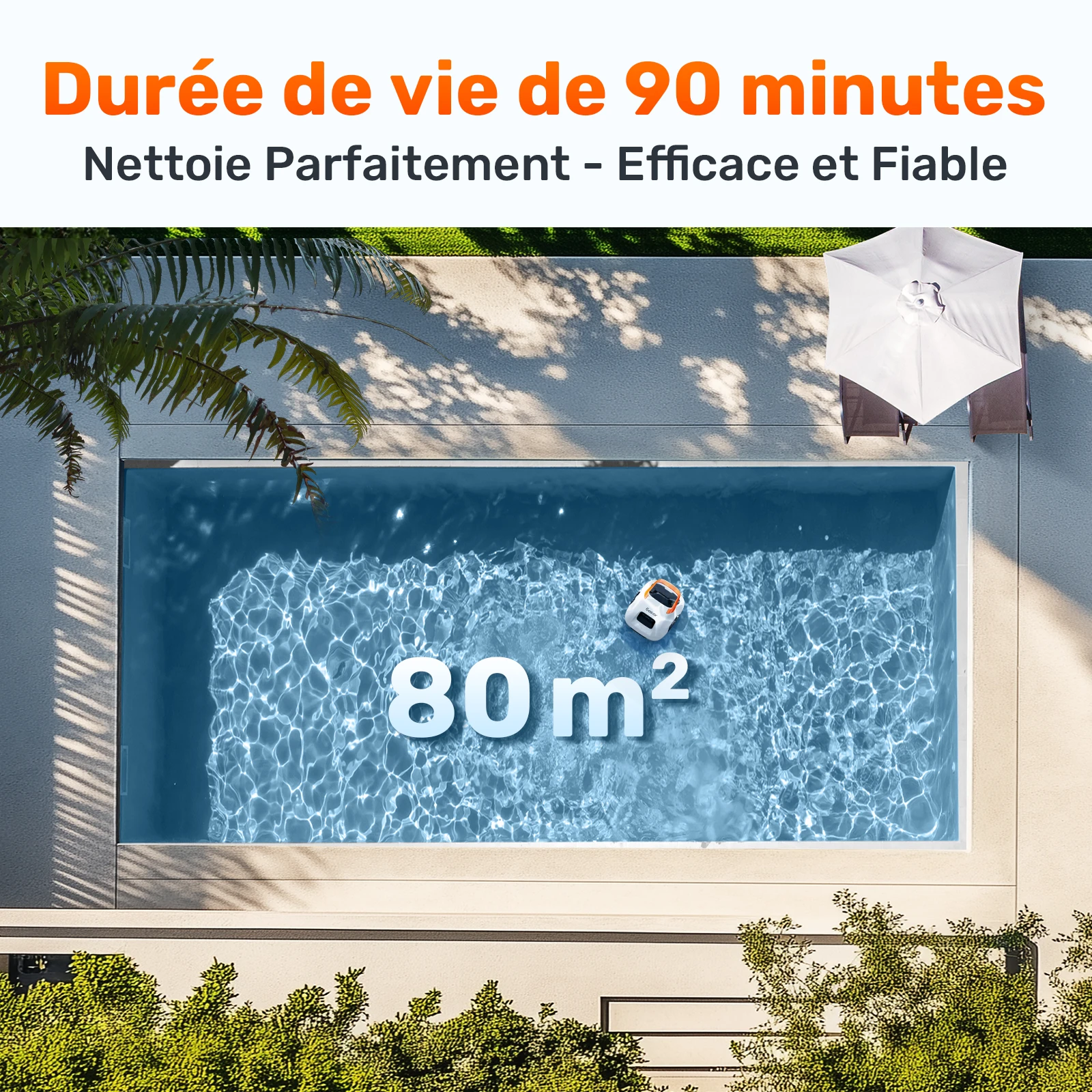 robot piscine autonomie – vue détaillée