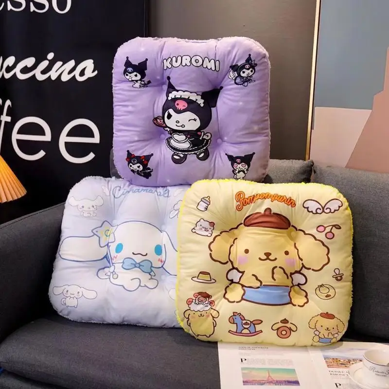 

Sanrio Kuromi Cinnamoroll Mymelody Pompompurin Kitty Плюшевые Милые Мультяшные милые утолщенные подушки на сиденье аниме плюшевые игрушки для девочек