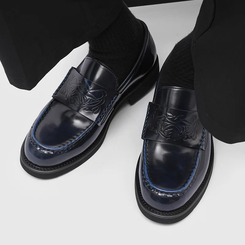 

Men All-match Mens Handmade Loafers Leather Fashion Casual Shoes Classic Men Shoes for Wedding Vintage Business Slip on Shoes