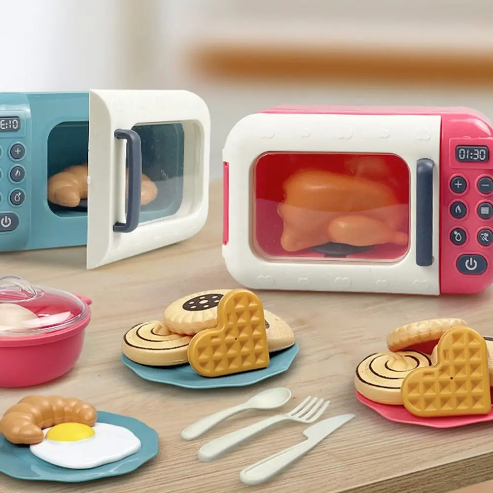 Funny Multicolor Cooking Playset Plastic Microwave Baking Playset Gas Stove Simulation Design Playing House Kitchen Gift view 5