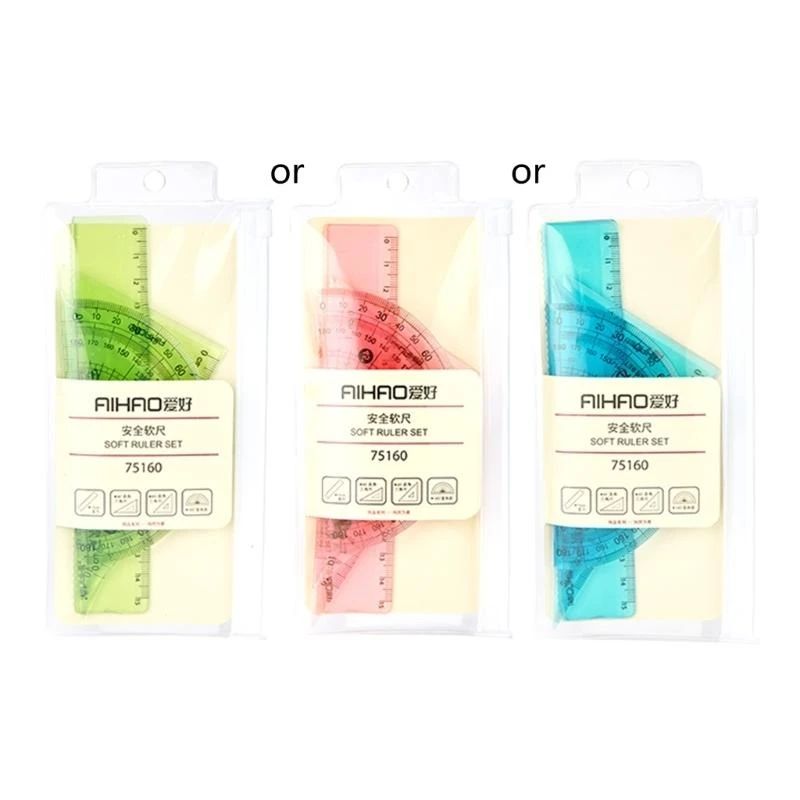 مجموعة مسطرة بلاستيكية هندسية، مسطرة مستقيمة، مسطرة مثلثة، أدوات مسطرة المنقلة الأكثر مبيعًا #6