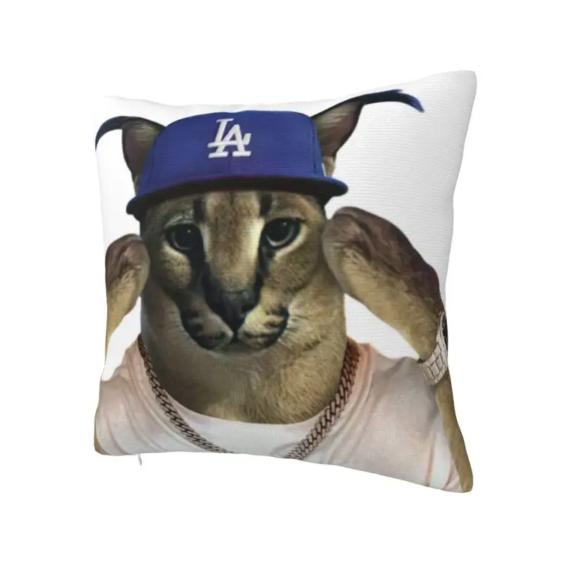 Big Floppa Rapper Cushion Cover 40x40cm Home Decor 3D Print Cat Caracal Gosha Throw Pillow Case for Living Room Double-sided