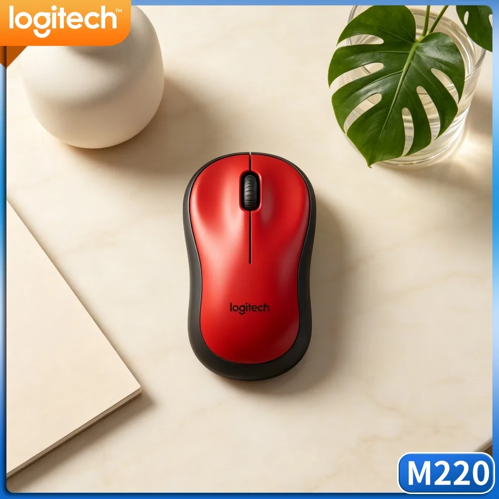 Logitech M220 Quiet Mouse Wireless 10M Working Distance Plug‑And‑Play For PC Mac Notebook Desktop Office Home Windows Macos