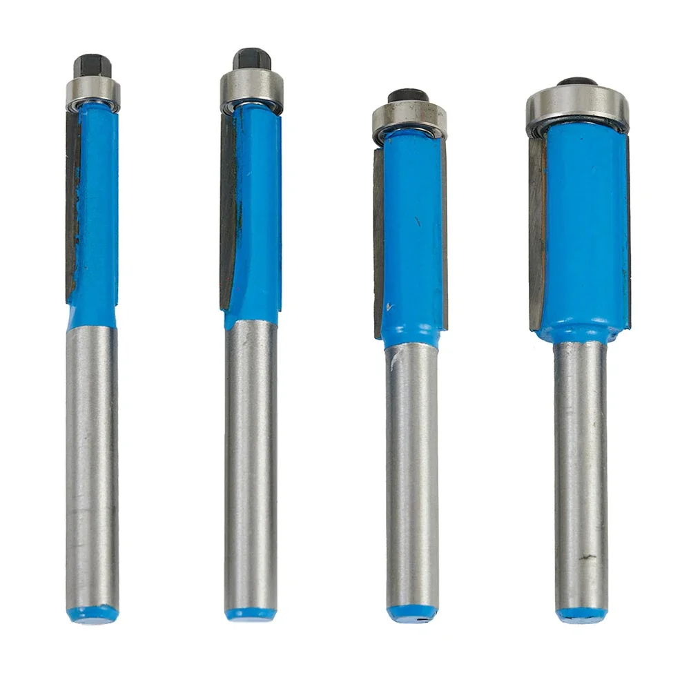 Blue Silver Smooth Accurate Router Bit Flush Trim Trimming Blade For Wood Edge Cutting Milling Cutter Router Bit