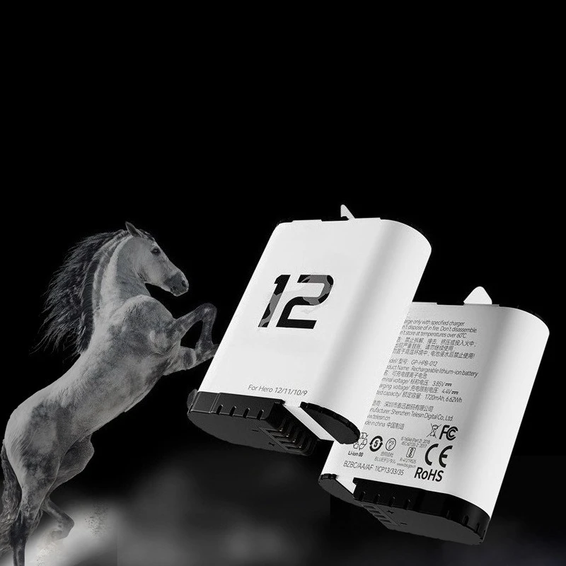 3.85V 1720mAh Battery for GoPro Camera 12 Endurence Battery for GoPro Hero 12 11 10 9 GoPro Accessories