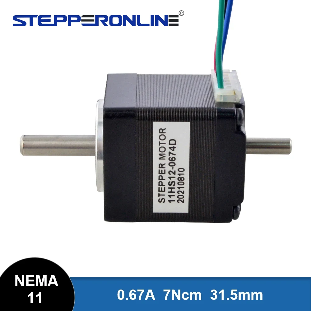 Dual Shaft Nema 11 Stepper Motor 1.8deg 7Ncm(9.94oz.in) 0.67A 4-lead Step Motor for DIY CNC 3D Printer Motor